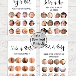 Modern Baby Shower Games,funny Game Set,rustic Baby Shower Activity ...