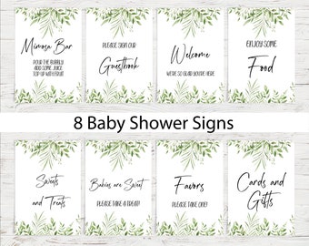 Eucalyptus Baby Shower Sign,Baby Shower Sign Bundle,Printable Baby Shower Signs,Mimosa Bar Sign,Welcome Sign,Favor Sign,Guestbook Sign