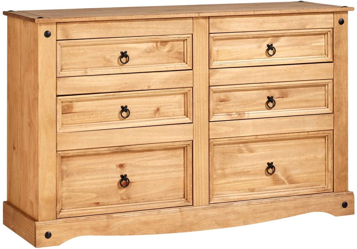 Chest of Drawers Pine 6 Drawer Solid Pine Mexican Corona Wax Etsy