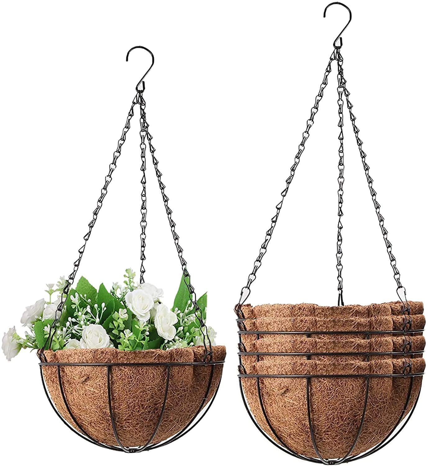 5PCS Metal Hanging Planter Basket with Coco Coir Liner 25 CM Etsy
