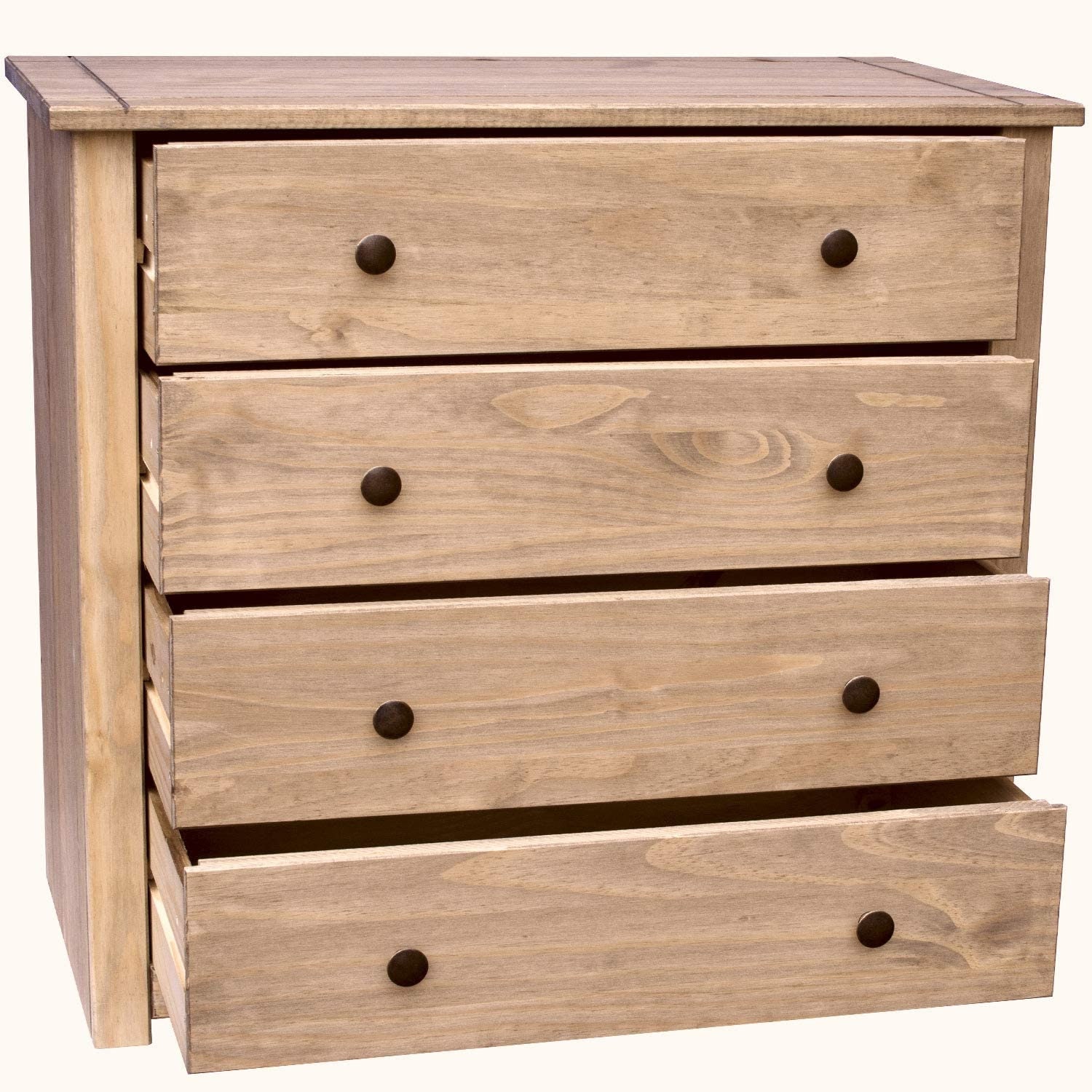 Panama Solid Pine Wax Finish Solid Bedroom Furniture 4drawer Etsy