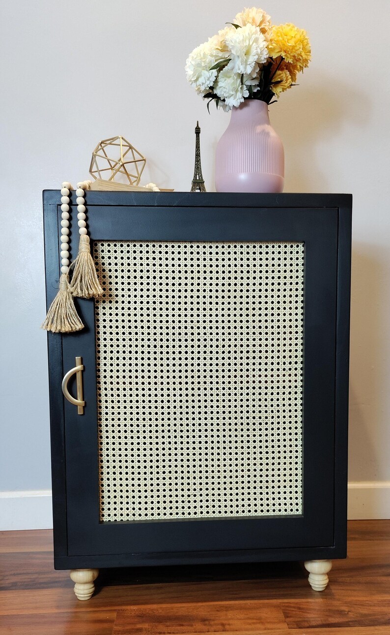 Custom Nightstand Rattan Cane Etsy