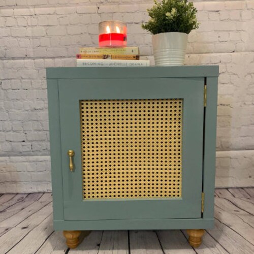 Custom Nightstand Rattan Cane Etsy