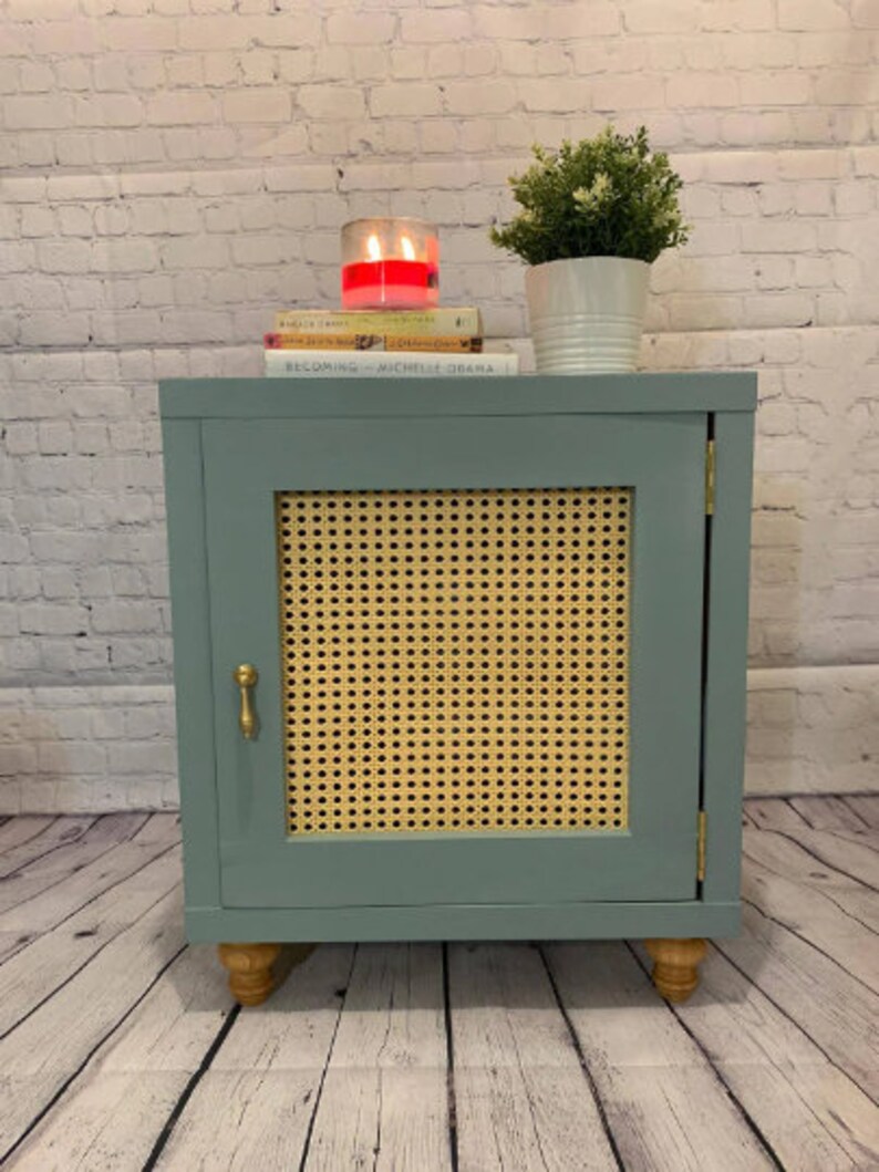 Custom Nightstand Rattan Cane Etsy