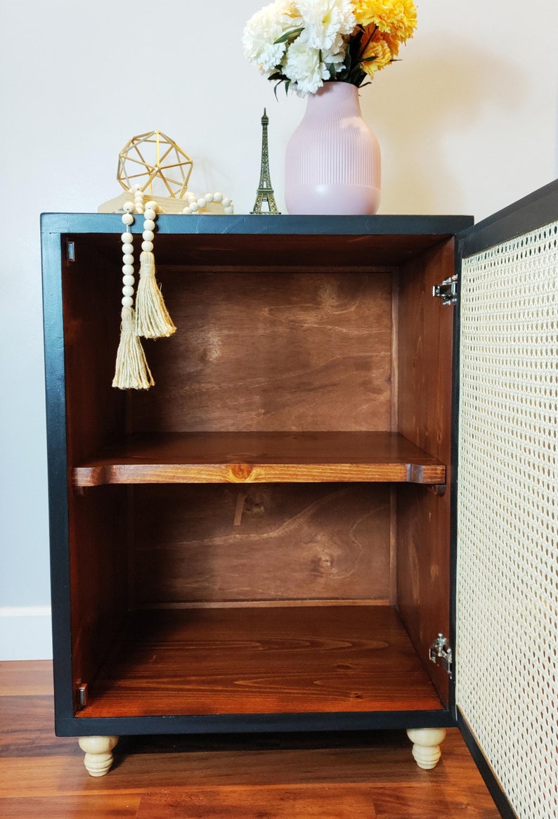 Custom Nightstand Rattan Cane Etsy