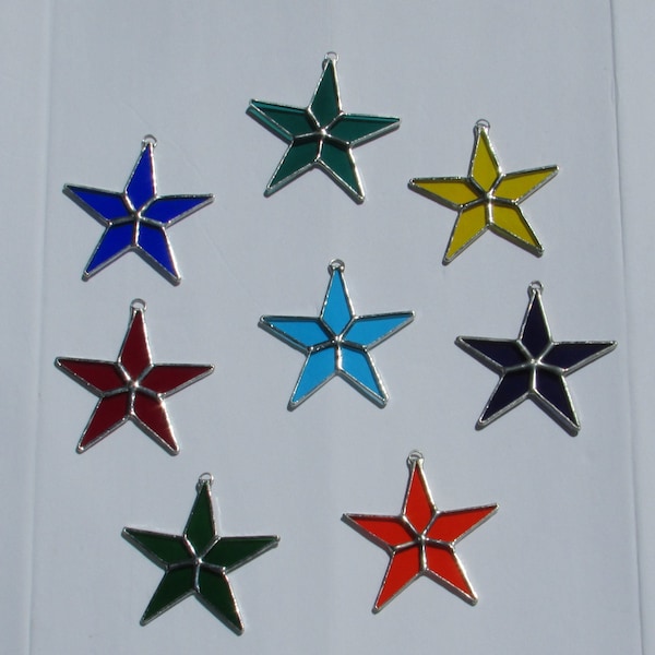 Stained Glass Star with Polished Finish  LEAD FREE!! (8 Colors)