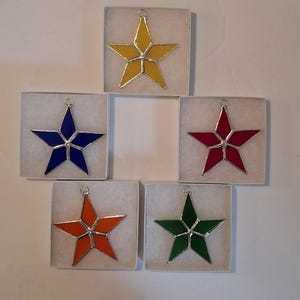 Stained Glass Star with gift box LEAD FREE!! (10 colors)