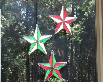 Two Tone Stained Glass Stars with Polished Finish LEAD FREE!!!!