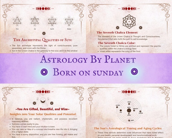 SUNDAY BORN | Your Personality and Life Purpose Revealed | What It Means to Be Born on Sunday-the Day of the Sun | 7 Page Instant Download