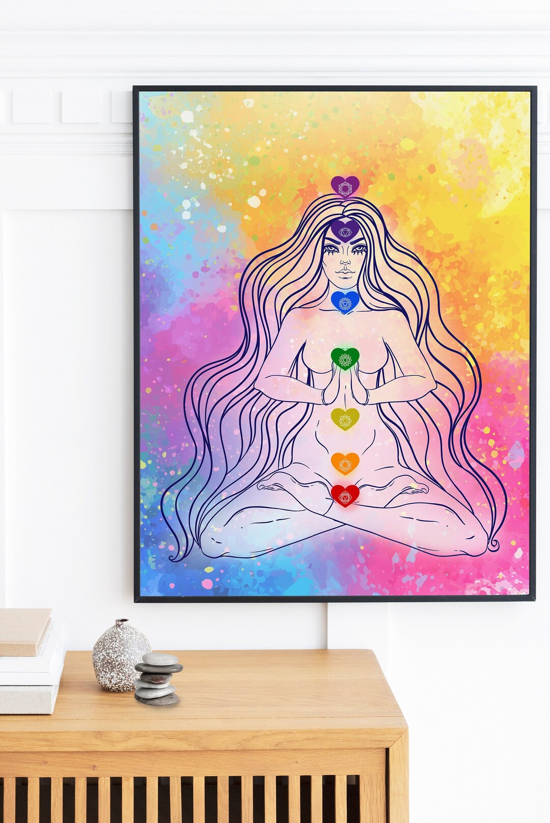 CHAKRA HEARTS POSTER Yoga Chakras Love Art Spiritual Poster Print ...