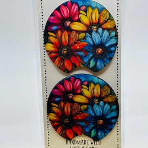 Colorful Flower Car Coaster