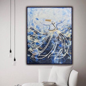 Whirling Dervish Wall Art Print, Islamic Wall Art, Muslim Home Decor, Turkish Art, Rumi Wall Art, Sufi Art, Muslim Gifts, Unframed