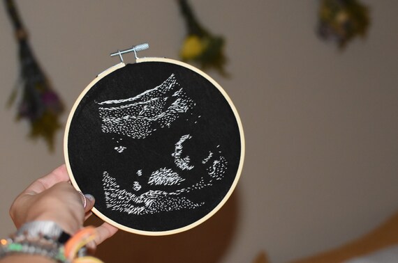 Custom hand embroider ultrasound Custom sonogram embroidery Personalized Embroidered ultrasound. Custom ultrasound embroidery