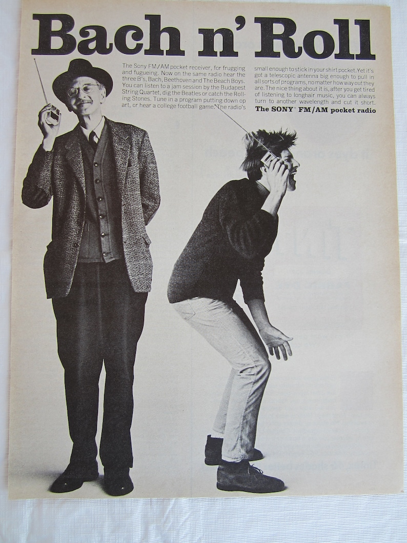 great to frame Original Advertising 1965 Life Magazine Vintage 1965 Sony Pocket Radio FM AM