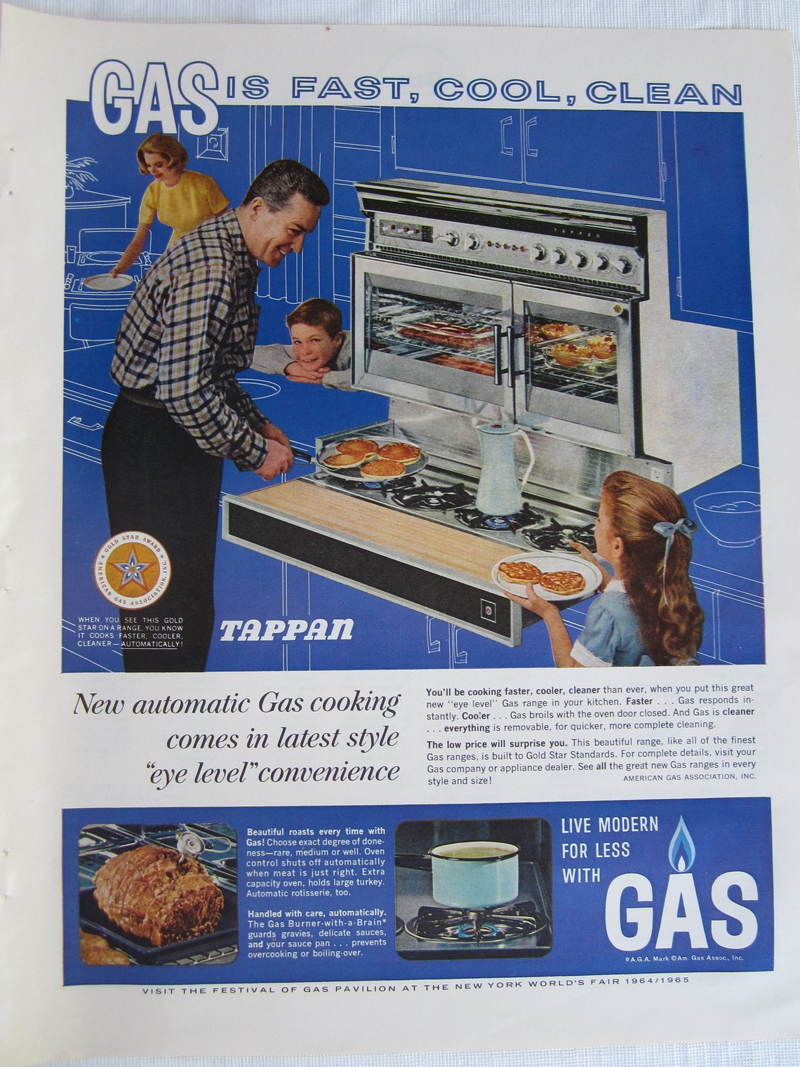 Vintage 1964 Ad Tappan Gas Range Oven Original Advertising Etsy