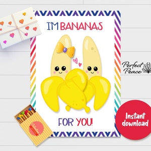 Banana Valentine, Valentine, Carte téléchargeable, Carte numérique, Carte d'amour, Carte de la Saint-Valentin, Téléchargement instantané, Je t'aime Carte, Saint-Valentin