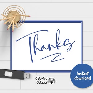 Thank you Card Printable, Downloadable Thank you Card, Digital Card, Thanks Card, Thanks, Instant Download,