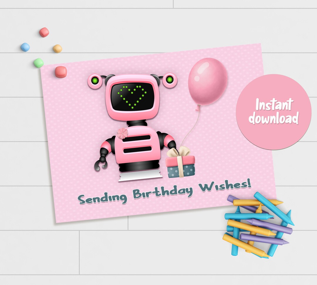 Birthday Card Printable, Downloadable Birthday Card, Digital Card ...