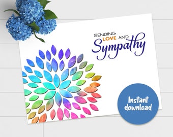 Sympathy Card Printable, Downloadable Sympathy Card, Digital Card, Condolences Card, Sorry for Your Loss, Instant Download, Grief card