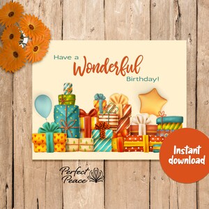 Tarjeta de cumpleaños imprimible, tarjeta de cumpleaños descargable, tarjeta digital, tarjeta de cumpleaños infantil, descarga instantánea, regalos