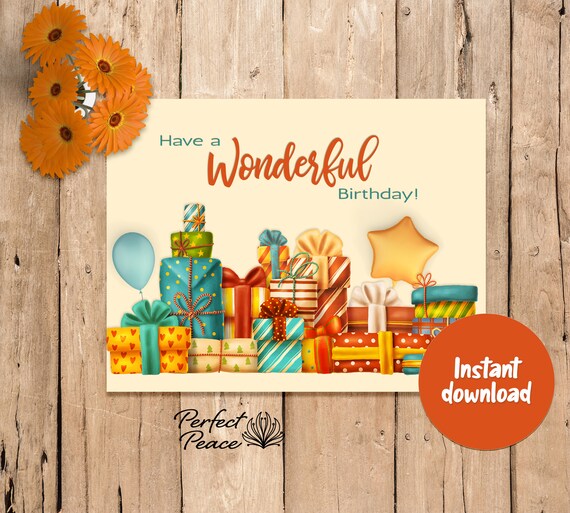 Birthday Card Printable Downloadable Birthday Card Digital | Etsy