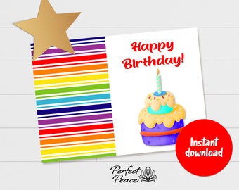 Carte d’anniversaire imprimable, carte d’anniversaire téléchargeable, carte numérique, carte d’anniversaire d’enfant, carte de célébration, téléchargement instantané