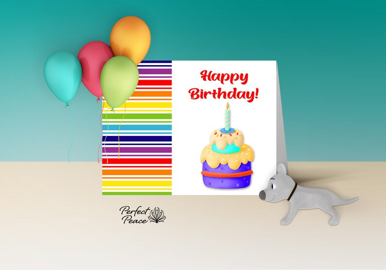 Birthday Card Printable, Downloadable Birthday Card, Digital Card, Child Birthday Card, Celebrate Card, Instant Download image 3