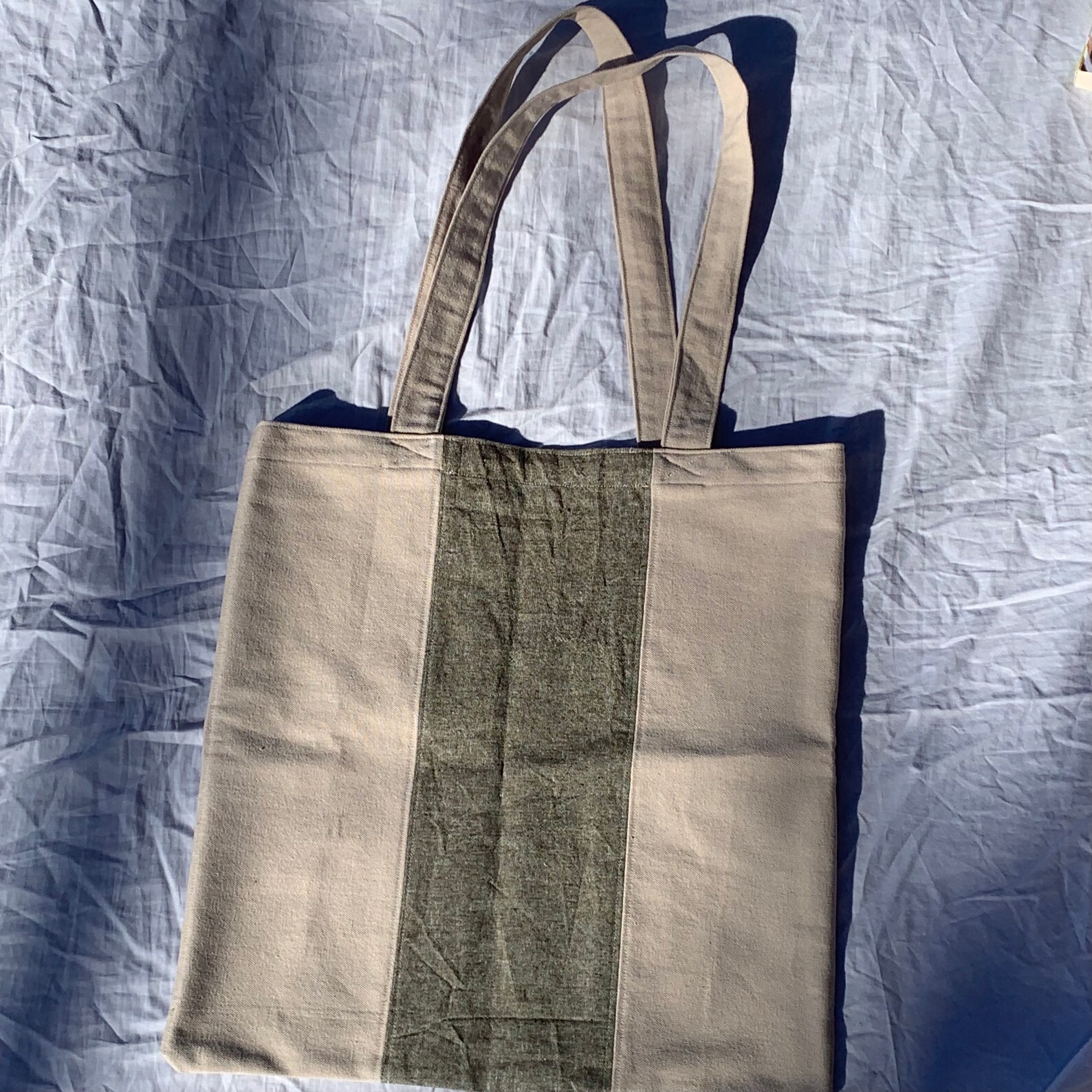 Canvas Forest Green Tote Bag Minimal lightweight Grocery Etsy
