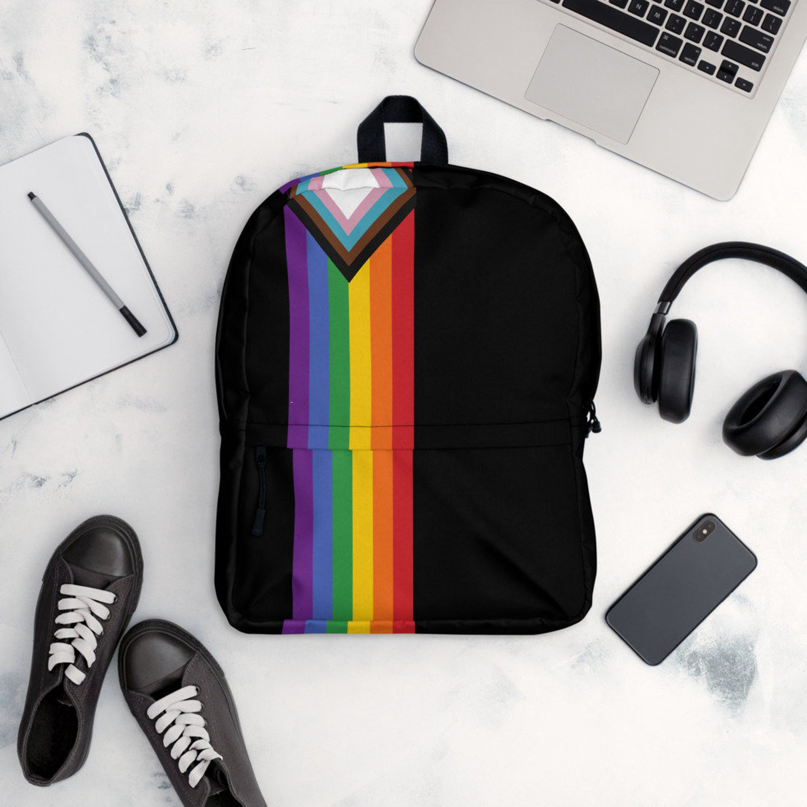 Rainbow Backpack Inclusive Pride Flag Bag Pride School Bag Etsy