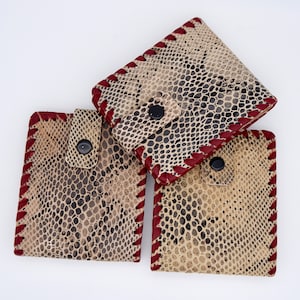 Monitor lagarto billetera de hombres, billetera de cuero para hombres, billetera forrada con puntada de cuero fuerte, billetera bi-fold de cuero hecha a mano, regalo para él.