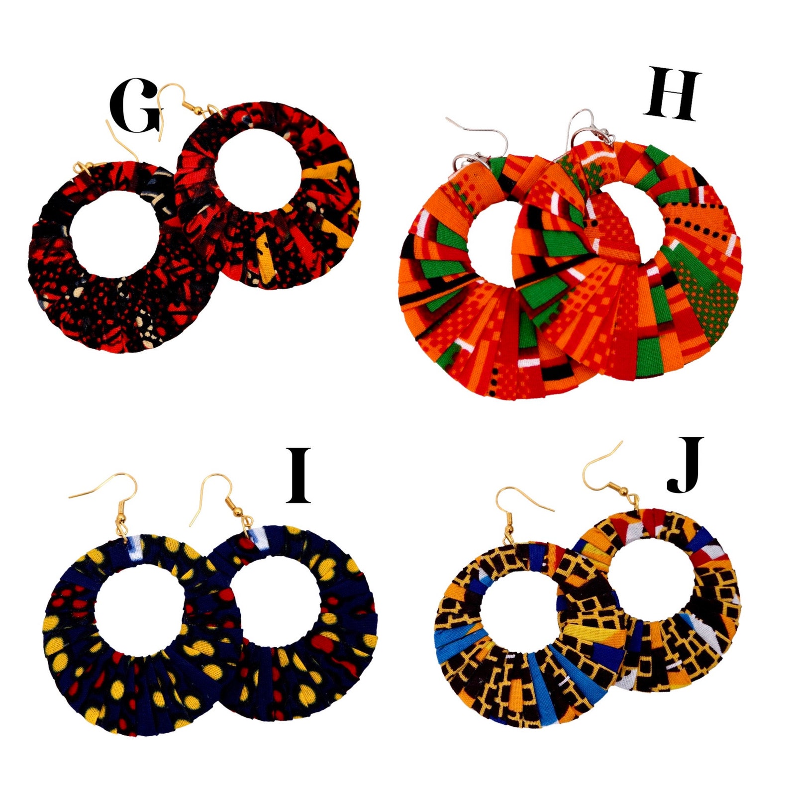 African Print Earrings/hook Earrings,cotton Fabric Drop Earrings,summer