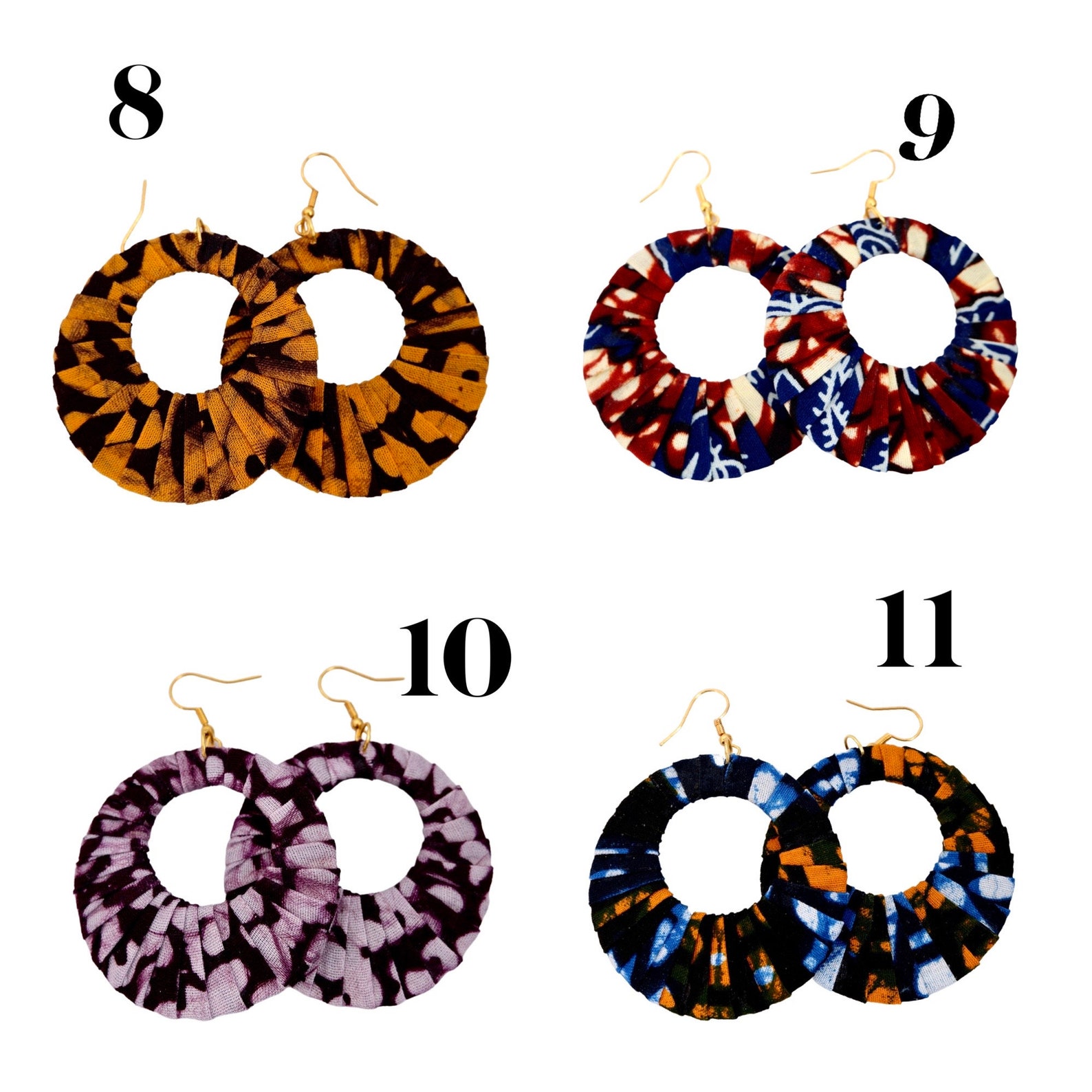 African Print Earrings/hook Earrings,cotton Fabric Drop Earrings,summer