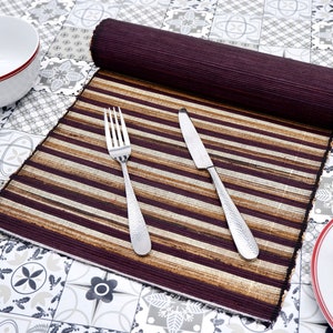 SISAL  Placemats Set of 7 Dinning table mats, wipeable, Non-slip Heat resistant Woven Table runner for Kitchen Dinning Table Place Mats