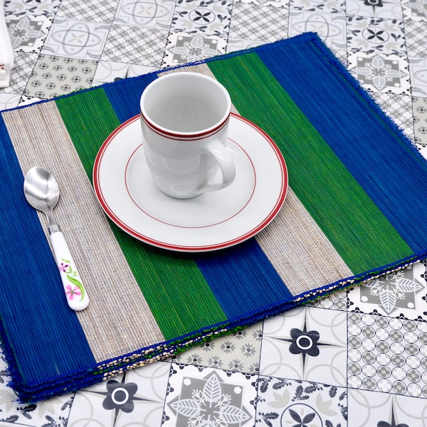 SISAL  Placemats Set of 4 Dinning table mats, wipeable, Non-slip Heat resistant WovenTable Mats for Kitchen Dinning Table Place Mats