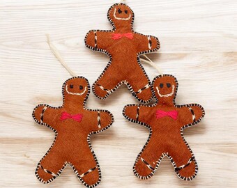 Ginger Bread Man for Christmas Tree Decoration, Barkcloth Gingerbread Man