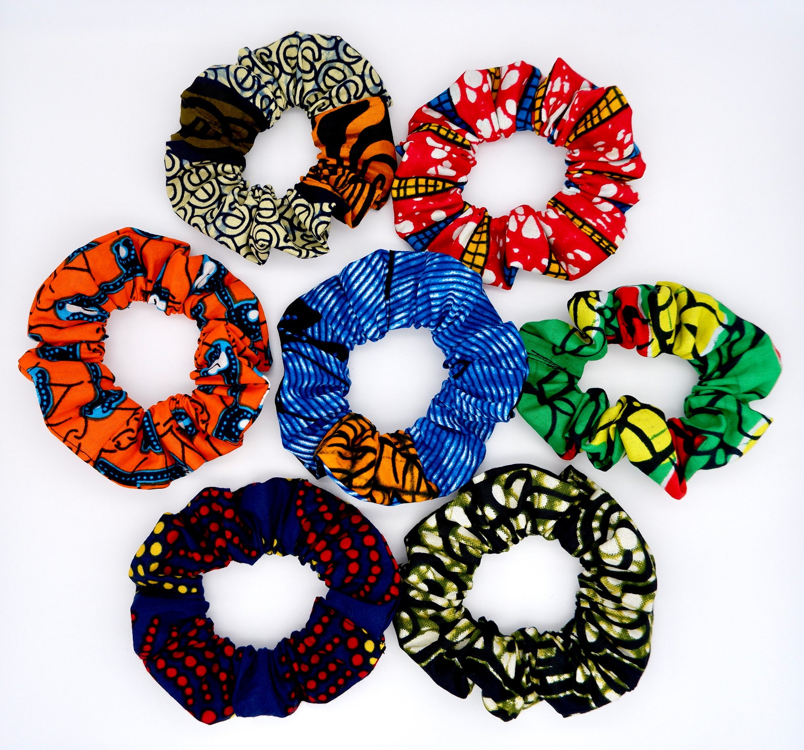Hair Scrunchies African Printankara Elastic Hair Bands Etsy UK
