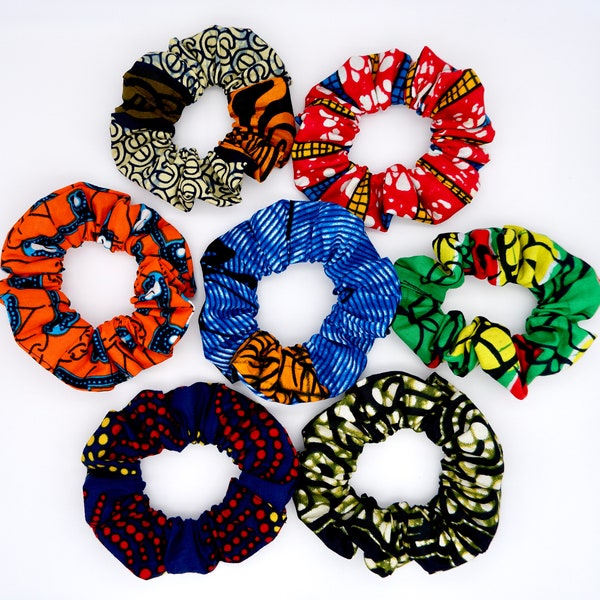 Hair Scrunchies African Print,Ankara Elastic Hair Bands Colourful Ponytail Holder Bands Hair Accessories Hair Ties For Women Girls