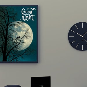 Goodnight Poster Goodnight Typographical Print Goodnight Sleep Printable Wall Art Bedroom Wall Decor