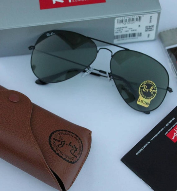 Ray Ban Aviator Classic RB3025 Sunglasses Black Frame Black | Etsy Australia