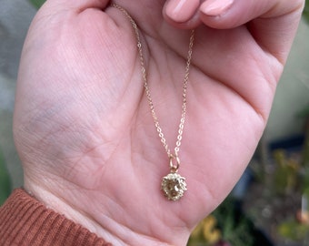 14k Solid Gold Lion Head Necklace: Handmade Zodiac Leo Jewelry, Ladies Gift, Christmas gift, Birthday, Anniversary