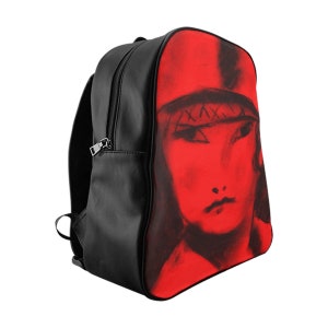 Backpack From Cabaret series: Woman In Pillbox Hat In Red
