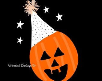 Party Pumpkin Print // Halloween Prints // Halloween Decor // Halloween Gallery Wall // Halloween Printables // Trick or Treat Sign