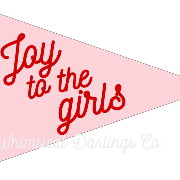 Joy to the Girls Flag // Whimsical Darlings Co x The Neu Company collaboration flag