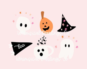 Stampe di icone di Halloween e etichette regalo - Elisabeth and Faith x Whimsical Darlings Co // Stampabili di Halloween // Etichette regalo di Halloween