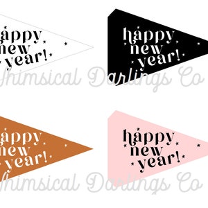 Happy New Year Pennant Flag Printable // New Year's Eve Pennant Flag // NYE Flag // 2022 Flag // Happy New Year Flag