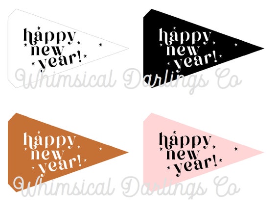 Happy New Year Pennant Flag Printable // New Year's Eve - Etsy Hong Kong