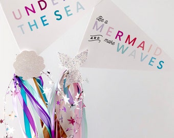 Mermaid Pennant Flag Printables