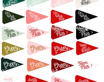 Christmas Pennant Flag Printables // Holiday Christmas flags