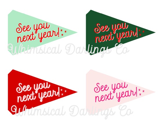 See You Next Year Pennant Flag Printables // Greetings From the North Pole  Flag Printables // Holiday Christmas Flags // Christmas Flags -  Canada