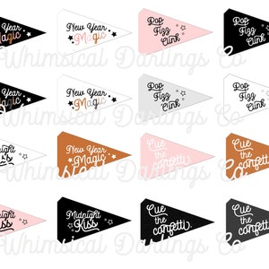 New Year’s Eve Pennant Flag Printables // NYE flags